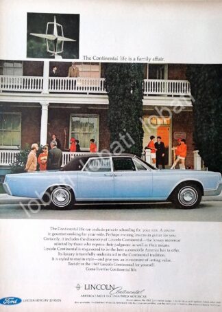 CARTEL ANTIGUO ORIGINAL DE AUTOS FORD LINCOLN CONTINENTAL 1967 /490