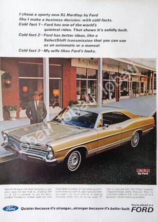 CARTEL ANTIGUO ORIGINAL DE AUTOS FORD XL V-8 1967 ( FORD GALAXIE ) /488 RARO