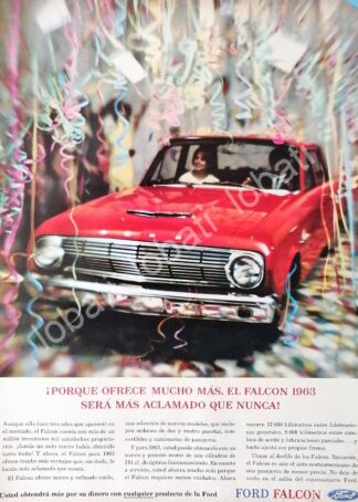 CARTEL ANTIGUO ORIGINAL DE AUTOS FORD FALCON 1963 /485