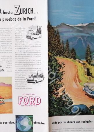 CARTEL ANTIGUO ORIGINAL DE AUTOS Y CAMIONES FORD 1955 /484