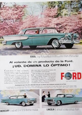 CARTEL ANTIGUO ORIGINAL DE AUTOS FORD EDSEL 1960 /482