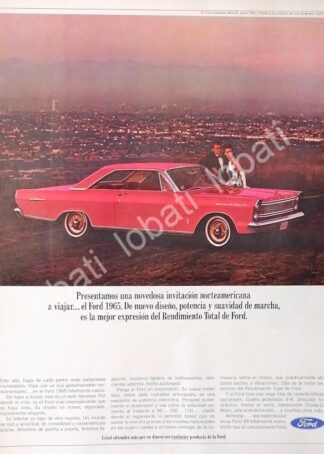 CARTEL ANTIGUO ORIGINAL DE AUTOS FORD GALAXIE 500 XL 1965 /481