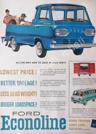 CARTEL ANTIGUO ORIGINAL DE AUTOS CAMIONES FORD ECONOLINE 1961 /476