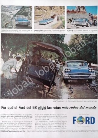 CARTEL ANTIGUO ORIGINAL DE AUTOS FORD FAIRLANE 1958 /473