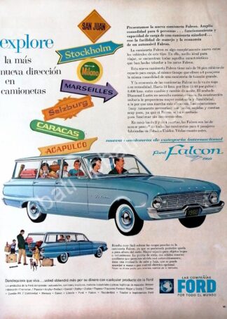 CARTEL ANTIGUO ORIGINAL DE AUTOS FORD FALCON VAGONETA 1960 /466