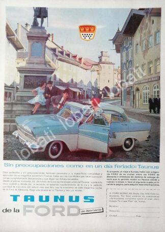 CARTEL ANTIGUO ORIGINAL DE AUTOS. FORD TAUNUS ALEMAN 1961 /464