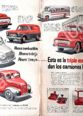 CARTEL ANTIGUO ORIGINAL DE AUTOS. CAMIONES Y PICKUPS FORD 1957 /460