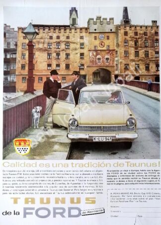 CARTEL ANTIGUO ORIGINAL DE AUTOS FORD TAUNUS 17M 1960 /459
