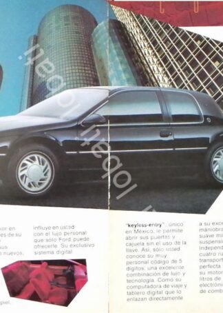 CARTEL ANTIGUO ORIGINAL DE MINI AFICHE AUTOS FORD FORD COUGAR 1990 /443