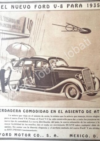 CARTEL ANTIGUO ORIGINAL DE PUBLICIDAD VINTAGE AUTOS FORD V8 1935 /552