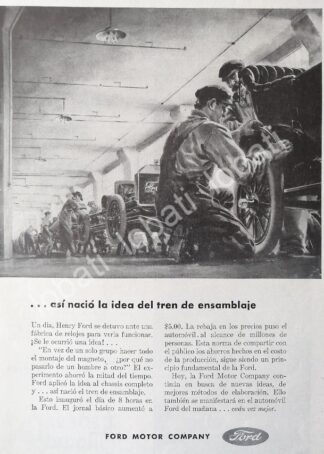 CARTEL ANTIGUO ORIGINAL DE AUTOS PLANTA FORD 1945 /544