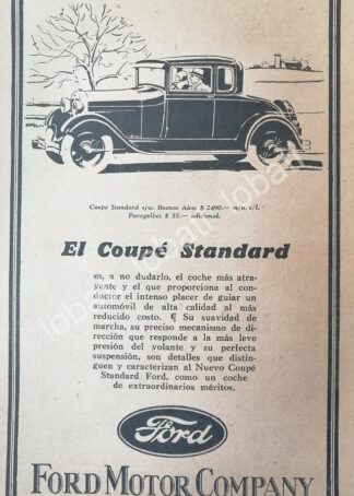 CARTEL ANTIGUO ORIGINAL DE AUTOS FORD COUPE STANDARD 1926 /541