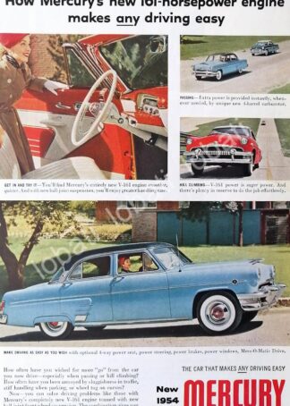 CARTEL ANTIGUO ORIGINAL DE AUTOS FORD MERCURY 1954 /536