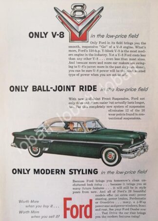 CARTEL ANTIGUO ORIGINAL DE AUTOS FORD MOTOR V8 1954 /535