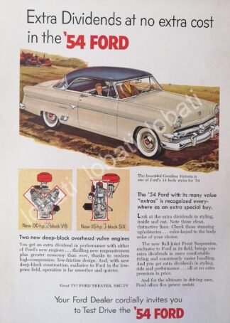 CARTEL ANTIGUO ORIGINAL DE AUTOS FORD VICTORIA 1954 /534