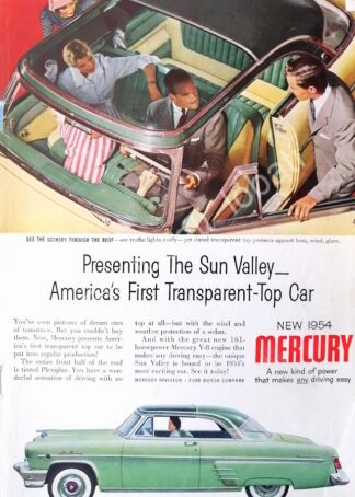 CARTEL ANTIGUO ORIGINAL DE AUTOS FORD MERCURY 1954 /533