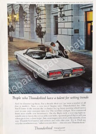 CARTEL ANTIGUO ORIGINAL DE AUTOS FORD THUNDERBIRD 1964 /529