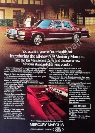 CARTEL ANTIGUO ORIGINAL DE AUTOS FORD MERCURY MARQUIS 1979 /527