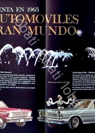 CARTEL ANTIGUO ORIGINAL DE AUTOS FORD FALCON & GALAXIE 500 1965 /524