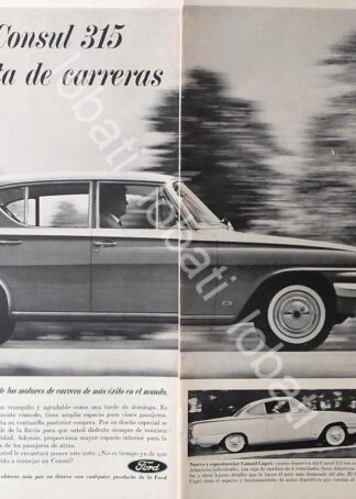 CARTEL ANTIGUO ORIGINAL DE AUTOS FORD CONSUL 315 1961 ( CONSUL CLASSIC ) /522