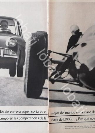 CARTEL ANTIGUO ORIGINAL DE AUTOS FORD ANGLIA Vs FORMULA 1 1960 /521