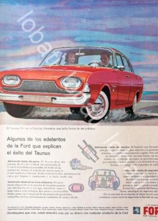 CARTEL ANTIGUO ORIGINAL DE AUTOS FORD TAUNUS 17M 1962 /520