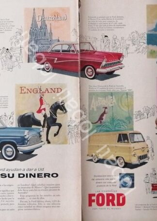 CARTEL ANTIGUO ORIGINAL DE PUBLICIDAD ANTIGUA DE AUTOS FORD 1960 /518