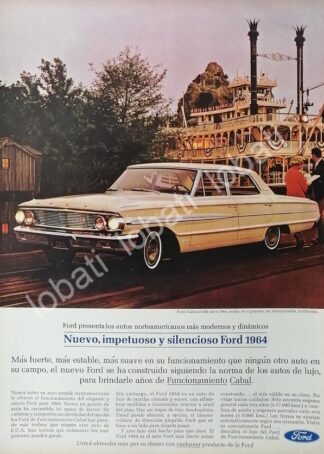 CARTEL ANTIGUO ORIGINAL DE AUTOS FORD GALAXIE 500 1964 /514