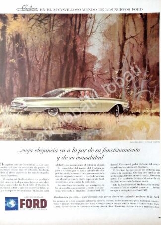 CARTEL ANTIGUO ORIGINAL DE AUTOS FORD STARLINER 1960 / 510/ RARO