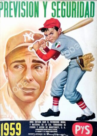 PORTADA ANTIGUA ORIGINAL  JOE DIMAGGIO Y NIÑOS CAMPEONES MONTERREY 1959, DIBUJO DE ARIAS BERNAL