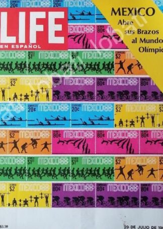 PORTADA ANTIGUA ORIGINAL  OLIMPIADAS MEXICO 68 Y SUS ESTAMPILLAS