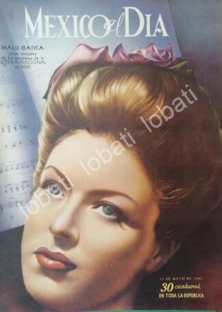 PORTADA ANTIGUA ORIGINAL  CON MALU GATICA 1945 XEW / FEP