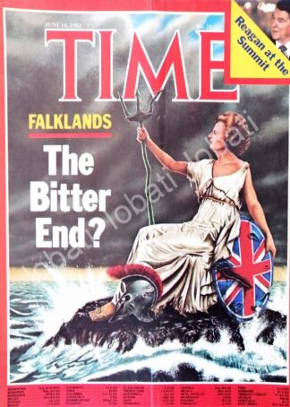 CARTEL ANTIGUO ORIGINAL DE PORTADA VINTAGE 1982 LA GUERRA DE LAS MALVINAS MARGARET THATCHER /PLT MLT