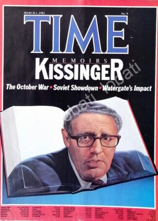 CARTEL ANTIGUO ORIGINAL DE PORTADA VINTAGE HENRY KISSINGER 1982 /PLT