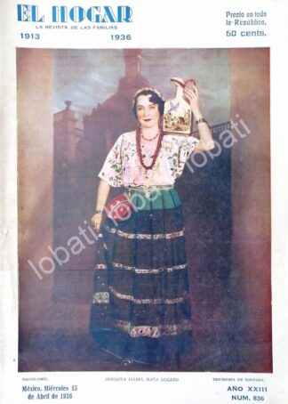 PORTADA ANTIGUA ORIGINAL  ISABEL MATA LOZANO 1936, IMPRENTA TOSTADO