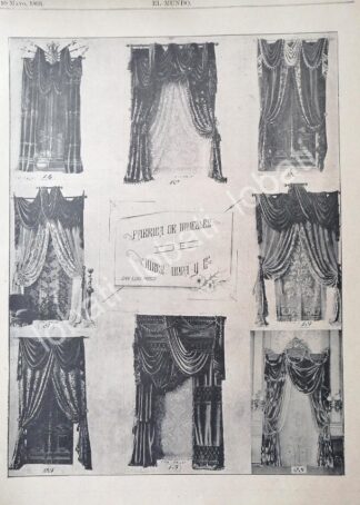 CARTEL ANTIGUO ORIGINAL DE FABRICA DE MUEBLES MUEBLES JORGE UNNA 1896 /381 SAN LUIS P.