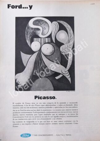 CARTEL ANTIGUO ORIGINAL DE AUTOS FORD Y PABLO PICASSO 1967/363