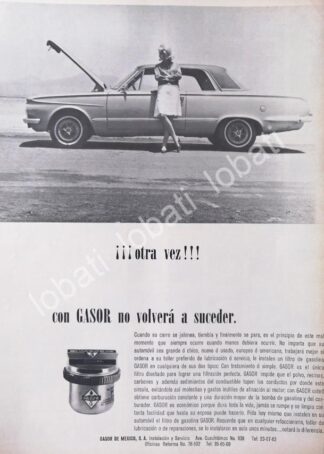 CARTEL ANTIGUO ORIGINAL DE FILTROS DE GASOR DE MEXICO S.A 1964 /359 SUPER RARO 10+