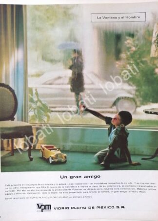 CARTEL ANTIGUO ORIGINAL DE VIDRIO PLANO DE MEXICO S.A 1967 /353 MONTERREY