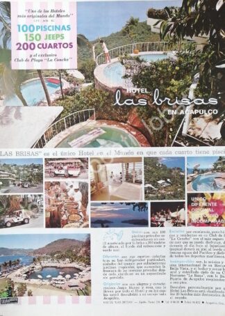 CARTEL ANTIGUO ORIGINAL DE HOTEL LAS BRISAS ACAPULCO 1965 /349