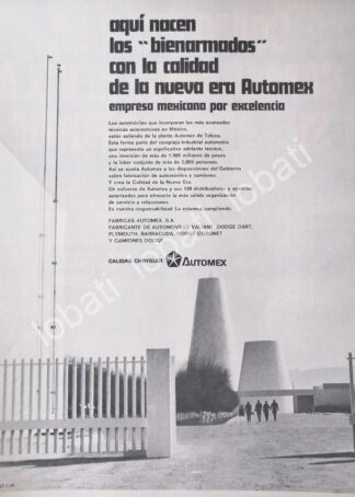 CARTEL ANTIGUO ORIGINAL DE INICIA LA PLANTA DE AUTOS CHRYSLER TOLUCA 1969 AUTOMEX /347