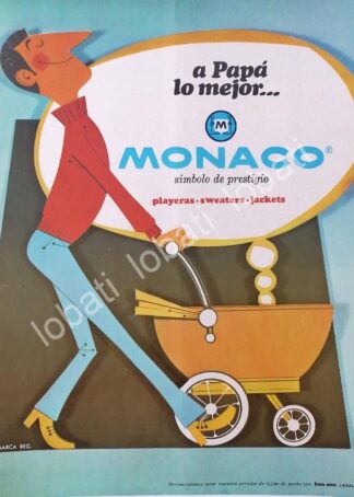 CARTEL ANTIGUO ORIGINAL DE FABRICA DE ROPA MONACO S.A 1968 /345 RARO