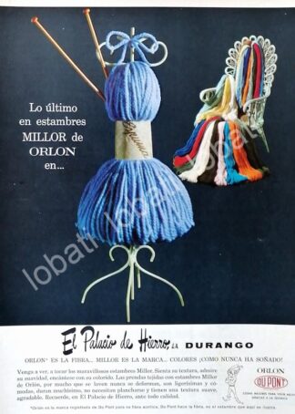 CARTEL ANTIGUO ORIGINAL DE TIENDA EL PALACIO DE HIERRO DURANGO /342