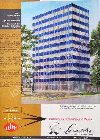 CARTEL ANTIGUO ORIGINAL DE NUEVO EDIFICIO ROZENZWEIG Y LA CANTABRA S.A 1958 /338 SUPER RARO