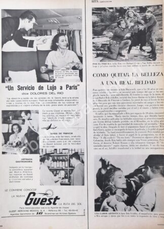 CARTEL ANTIGUO ORIGINAL DE DOLORES DEL RIO Y AEROLINA GUEST 1959 /337
