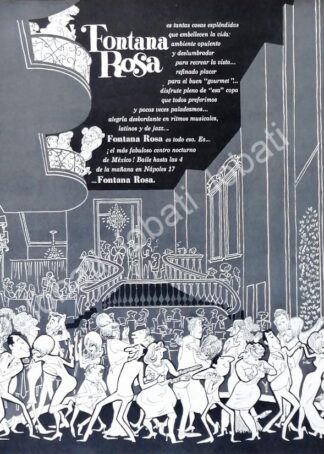 CARTEL ANTIGUO ORIGINAL DE CENTRO NOCTURNO FONTANA ROSA 1963 /328 BARES