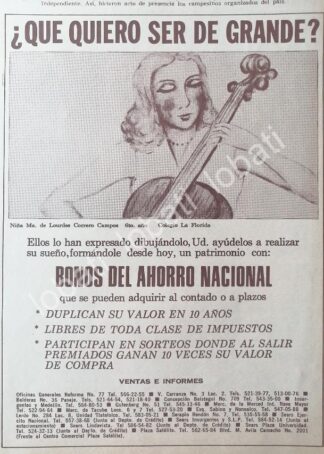 CARTEL ANTIGUO ORIGINAL DE BONOS DEL AHORRO NACIONAL 1974 /319