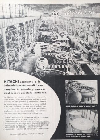 CARTEL ANTIGUO ORIGINAL DE HITACHI MEXICANA 1958 /317