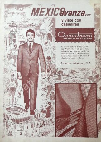 CARTEL ANTIGUO ORIGINAL DE CASIMIRES AVANTRAM MEXICANA S.A 1965 /314
