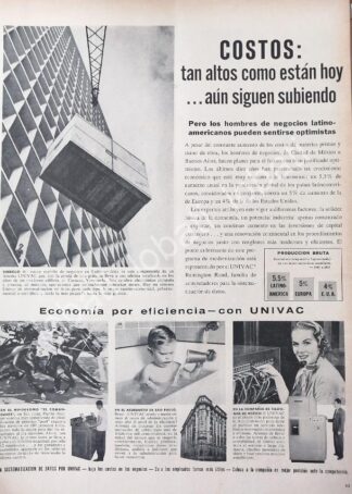 CARTEL ANTIGUO ORIGINAL DE COMPUTADORA UNIVAC. DE REMINGTON RAND 1957 /312 OLDWARE